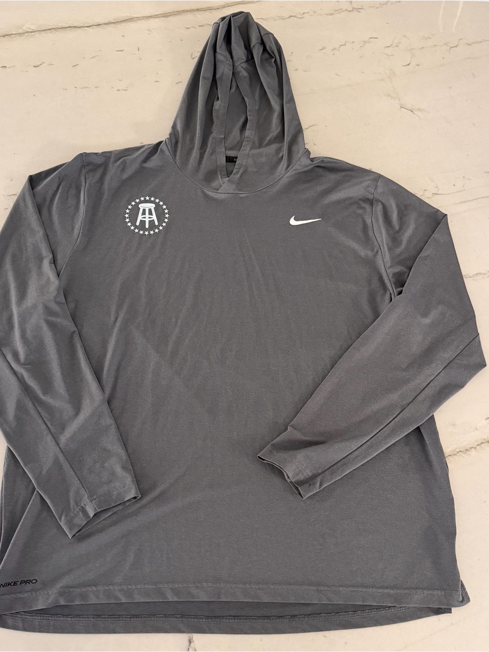 Nike Hoodie Mens L Barstool Sports Lightweight Pullover Hoodie Gray